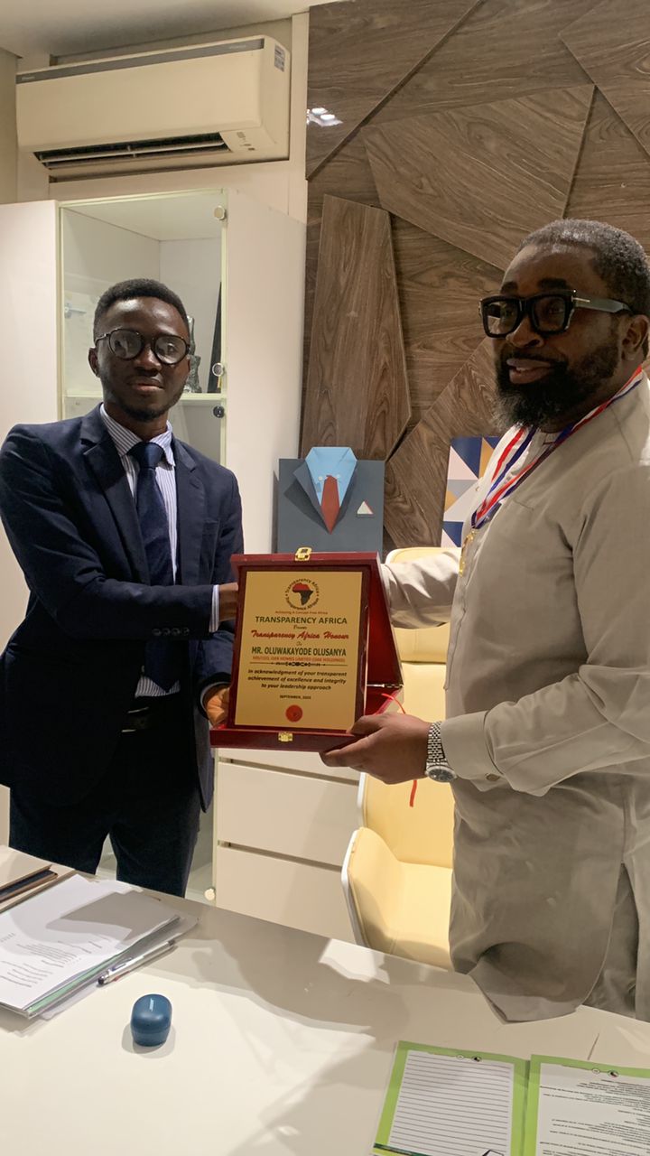 Transparency Africa Honors Visionary Leadership of Mr. Olukayode Olusanya | Transparency Africa